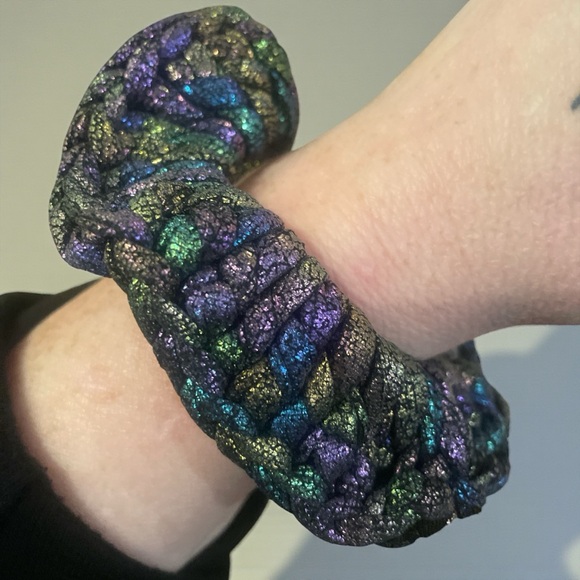 Hand made Iridescent Hair Scrunchie - Picture 2 of 3